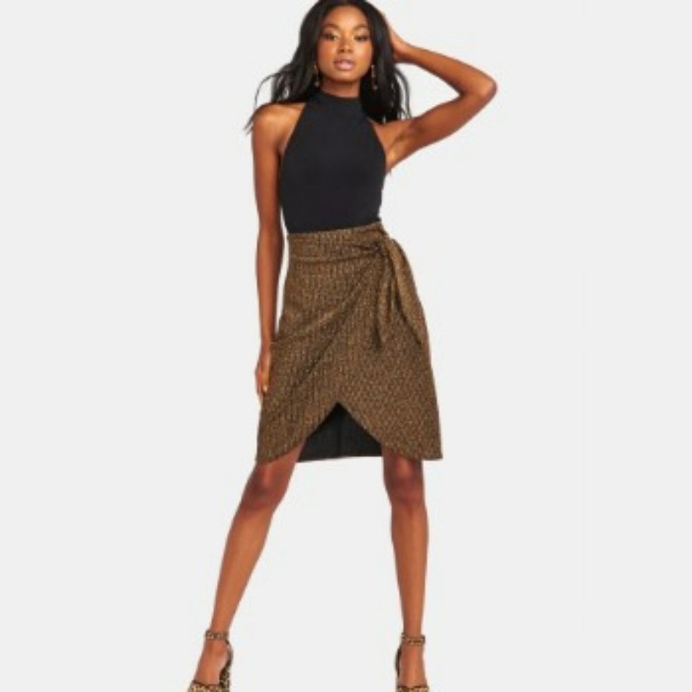 Show Me Your MuMu Anjolie Skirt Gold Me Up Stripe